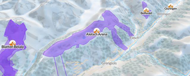 Piste map of the resort Aletsch Arena