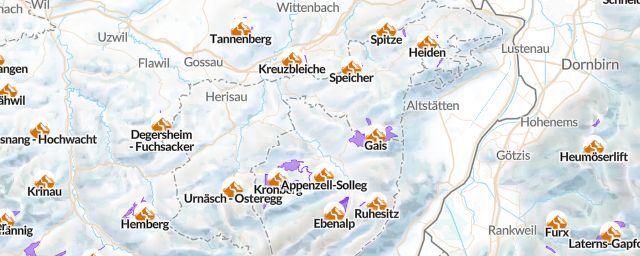 Piste map of the region Appenzell Ausserrhoden