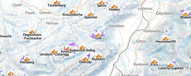 Piste map of the region Appenzell Innerrhoden