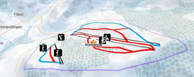 Piste map of the resort Atzmännig