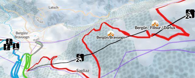 Piste map of the resort Bergün/Bravuogn