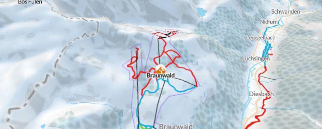 Piste map of the resort Braunwald