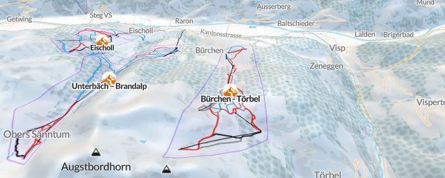 Piste map of the resort Bürchen - Törbel