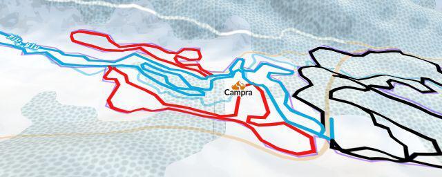 Piste map of the resort Campra
