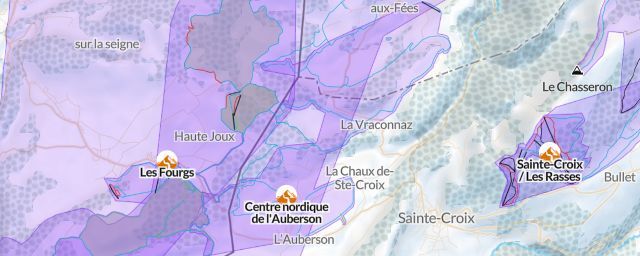 Piste map of the resort Centre nordique de l'Auberson