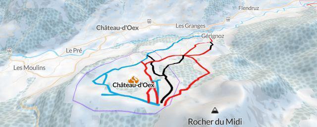 Piste map of the resort Château-d'Oex