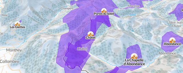 Piste map of the resort Châtel