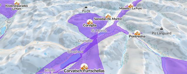 Piste map of the resort Corviglia