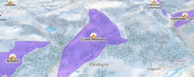 Piste map of the resort Crans-Montana