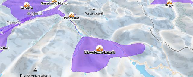 Piste map of the resort Diavolezza-Lagalb