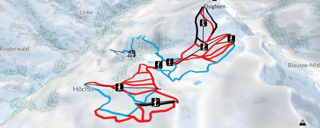 Piste map of the resort Elsigenalp