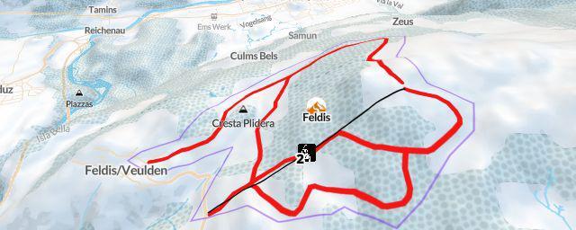 Piste map of the resort Feldis