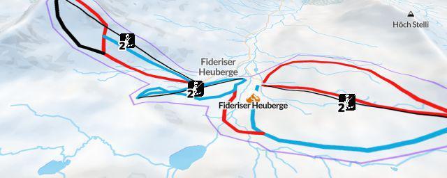 Piste map of the resort Fideriser Heuberge