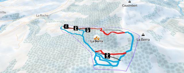 Piste map of the resort La Berra