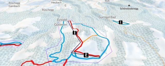 Piste map of the resort Gantrisch - Rueschegg
