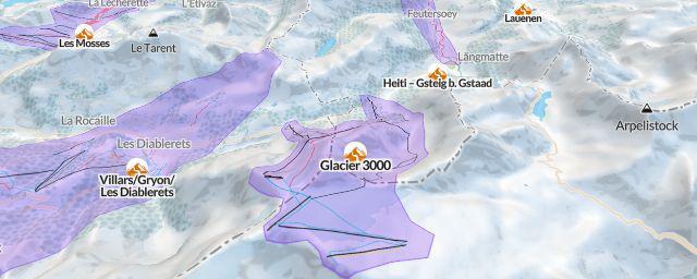 Piste map of the resort Glacier 3000