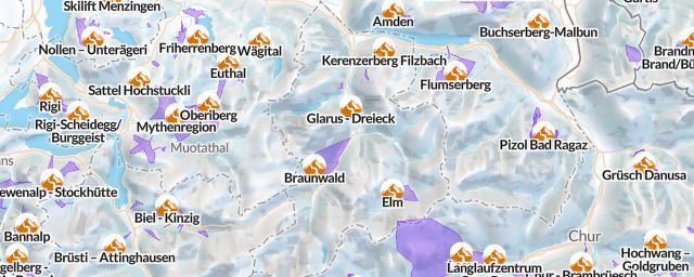 Piste map of the region Glarus