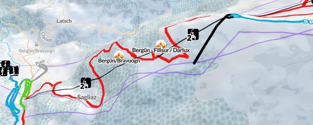Piste map of the resort Bergün - Filisur / Darlux