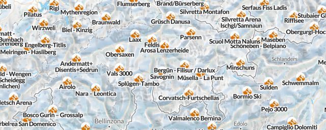 Piste map of the region Graubünden