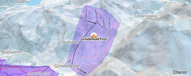 Piste map of the resort Grindelwald First