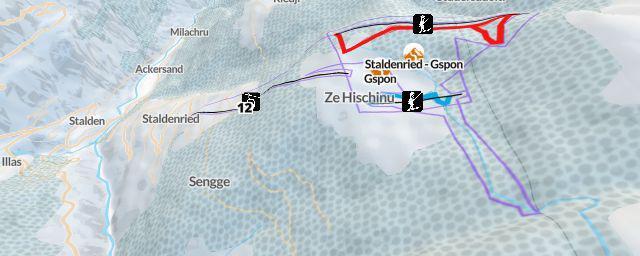 Piste map of the resort Gspon