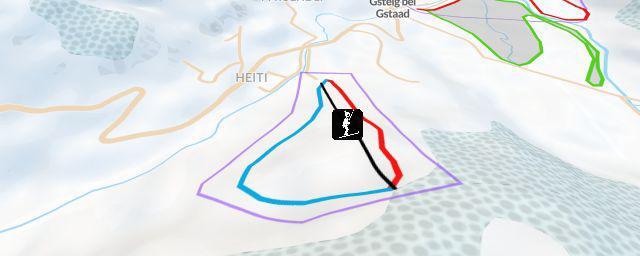 Piste map of the resort Heiti – Gsteig b. Gstaad