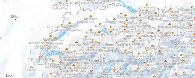 Piste map of the region Switzerland