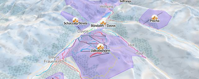 Piste map of the resort Jakobshorn