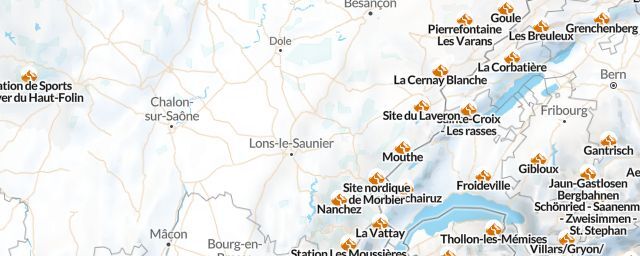 Piste map of the region Jura