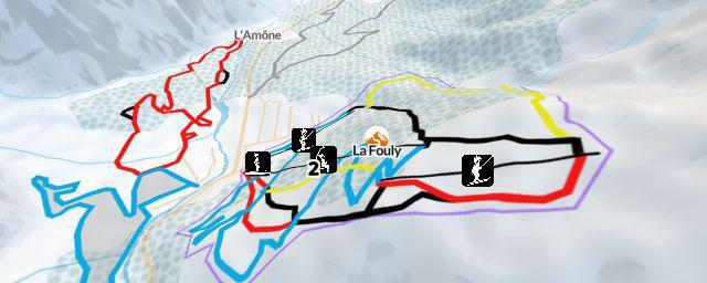 Piste map of the resort La Fouly