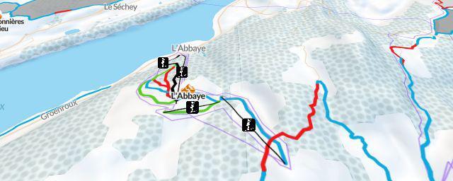 Piste map of the resort L'Abbaye
