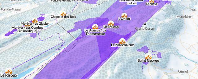 Piste map of the resort Le Brassus / La Thomassette