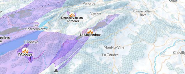 Piste map of the resort Le Mollendruz