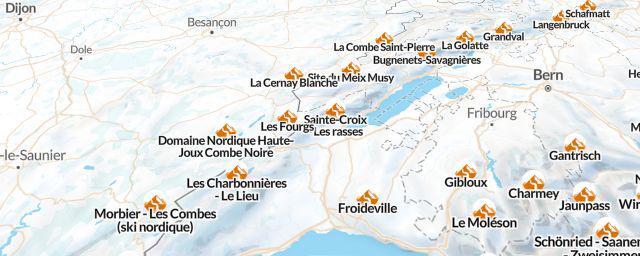 Piste map of the resort Les Charbonnières - Le Lieu