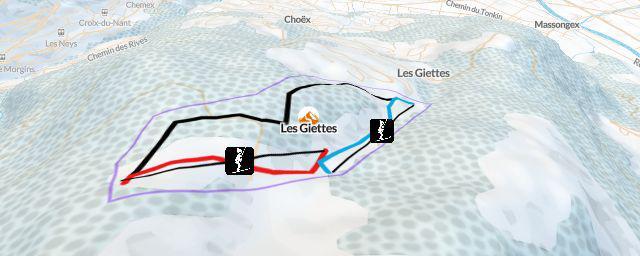 Piste map of the resort Les Giettes