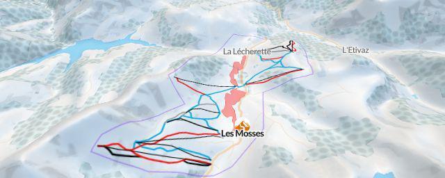 Piste map of the resort Les Mosses
