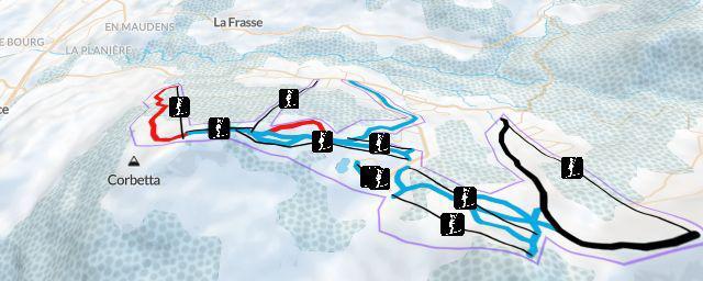 Piste map of the resort Les Paccots
