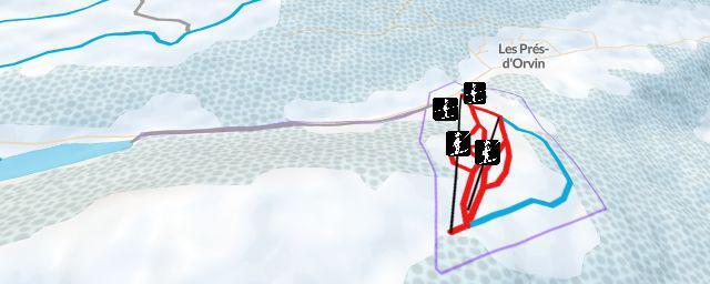 Piste map of the resort Les Prés-d'Orvin