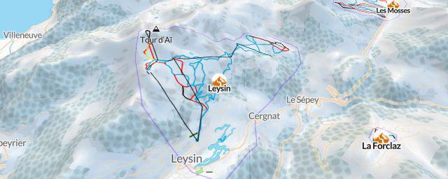 Piste map of the resort Leysin