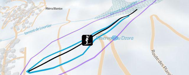 Piste map of the resort Lourtier