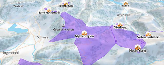 Piste map of the resort Mythenregion
