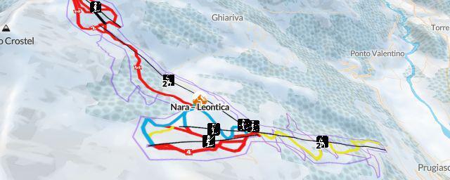 Piste map of the resort Nara – Leontica
