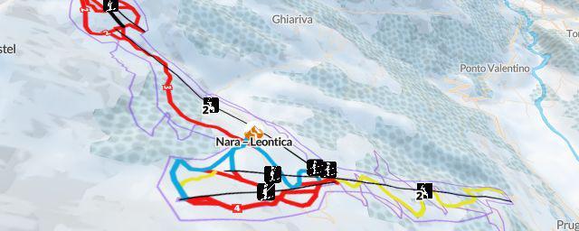 Piste map of the resort Nara