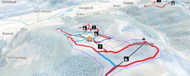 Piste map of the resort Nax - Mont Noble
