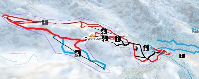 Piste map of the resort Ovronnaz
