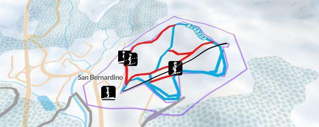 Piste map of the resort Pian Cales / San Bernardino