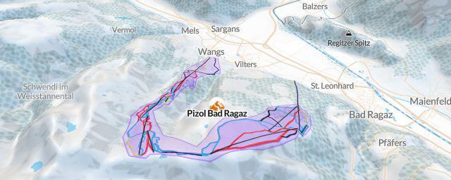 Piste map of the resort Pizol Bad Ragaz