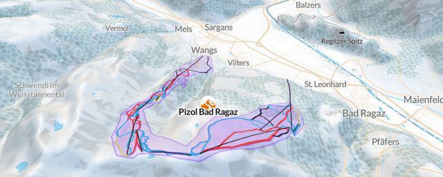 Piste map of the resort Pizol