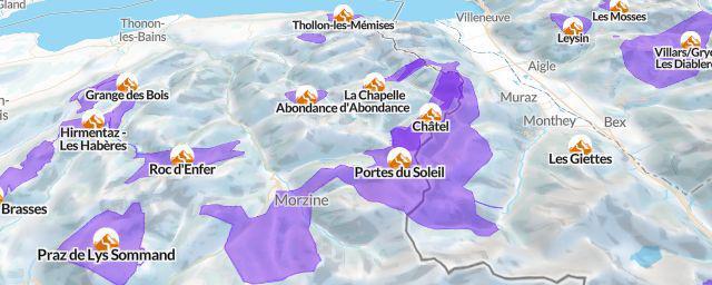 Piste map of the resort Portes du Soleil