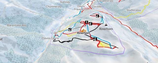 Piste map of the resort Rinerhorn